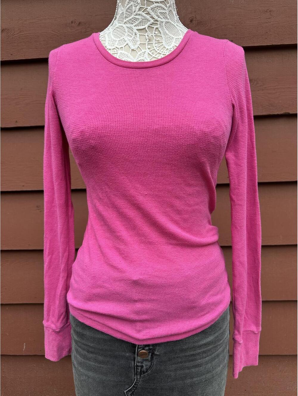 Victoria's Secret Pink Pink Long Sleeve Thermal Shirt Cozy‎ Casual Y2K